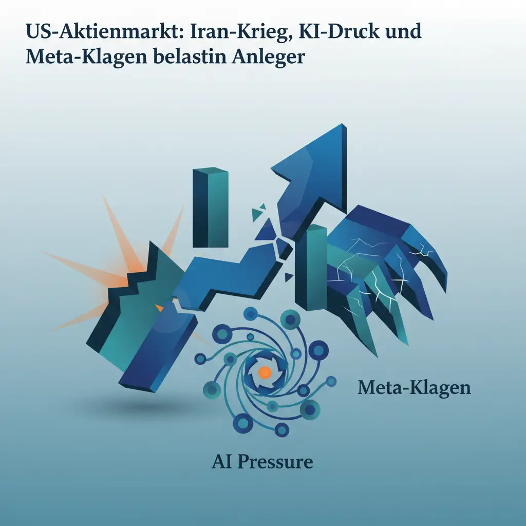US-Aktienmarkt: Iran-Krieg, KI-Druck und Meta-Klagen belasten Anleger