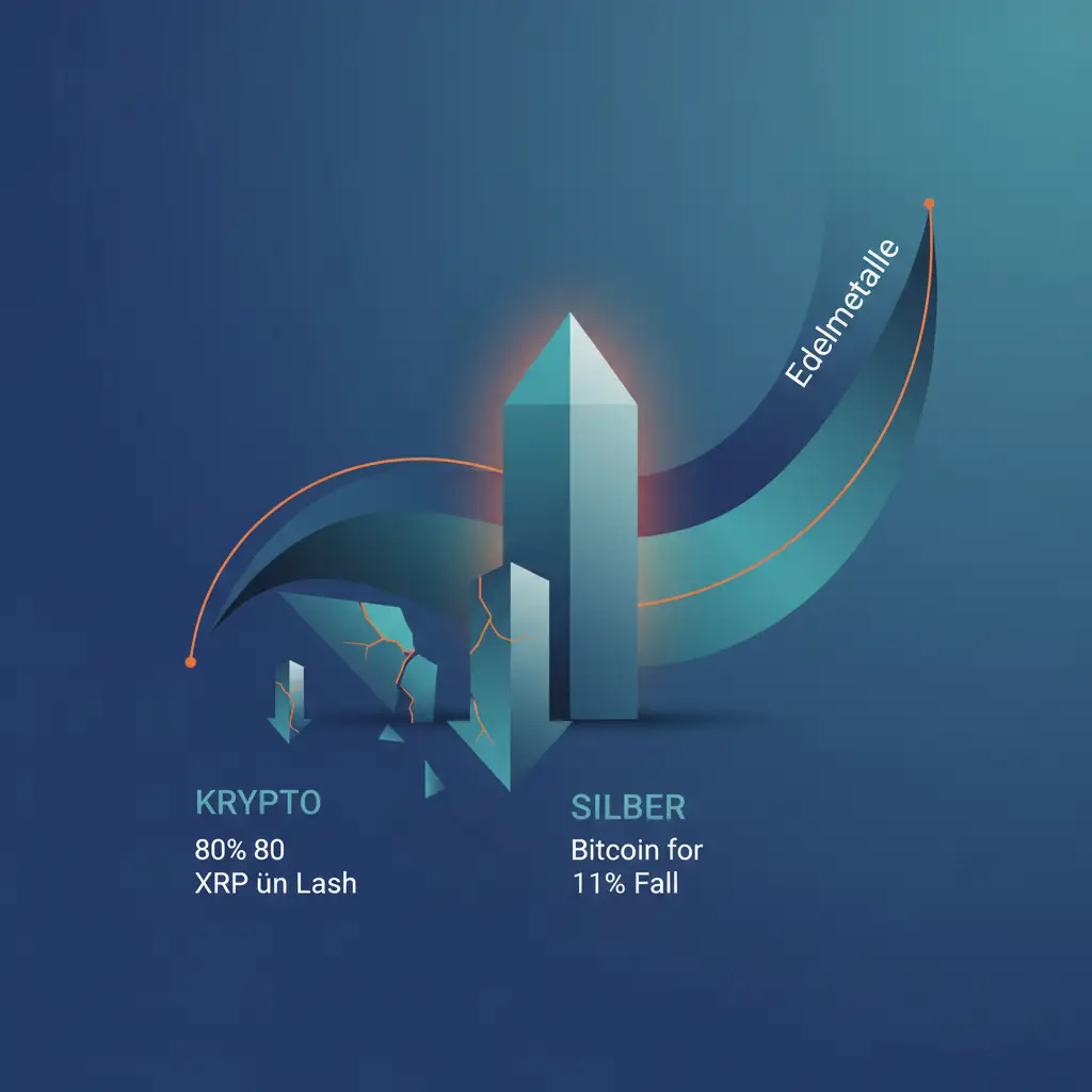 Silber überflügelt Krypto: XRP verliert 80%, Bitcoin fällt 11% – Warum Edelmetalle dominieren