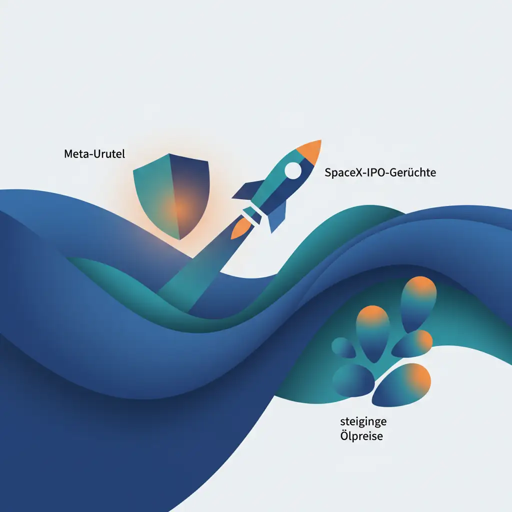 Meta-Urteil, SpaceX-IPO-Gerüchte und steigende Ölpreise bewegen die Märkte