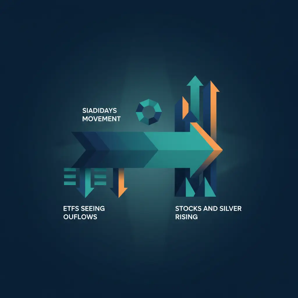 Krypto-Seitwärtsbewegung: ETFs sehen Abflüsse, Aktien und Silber steigen