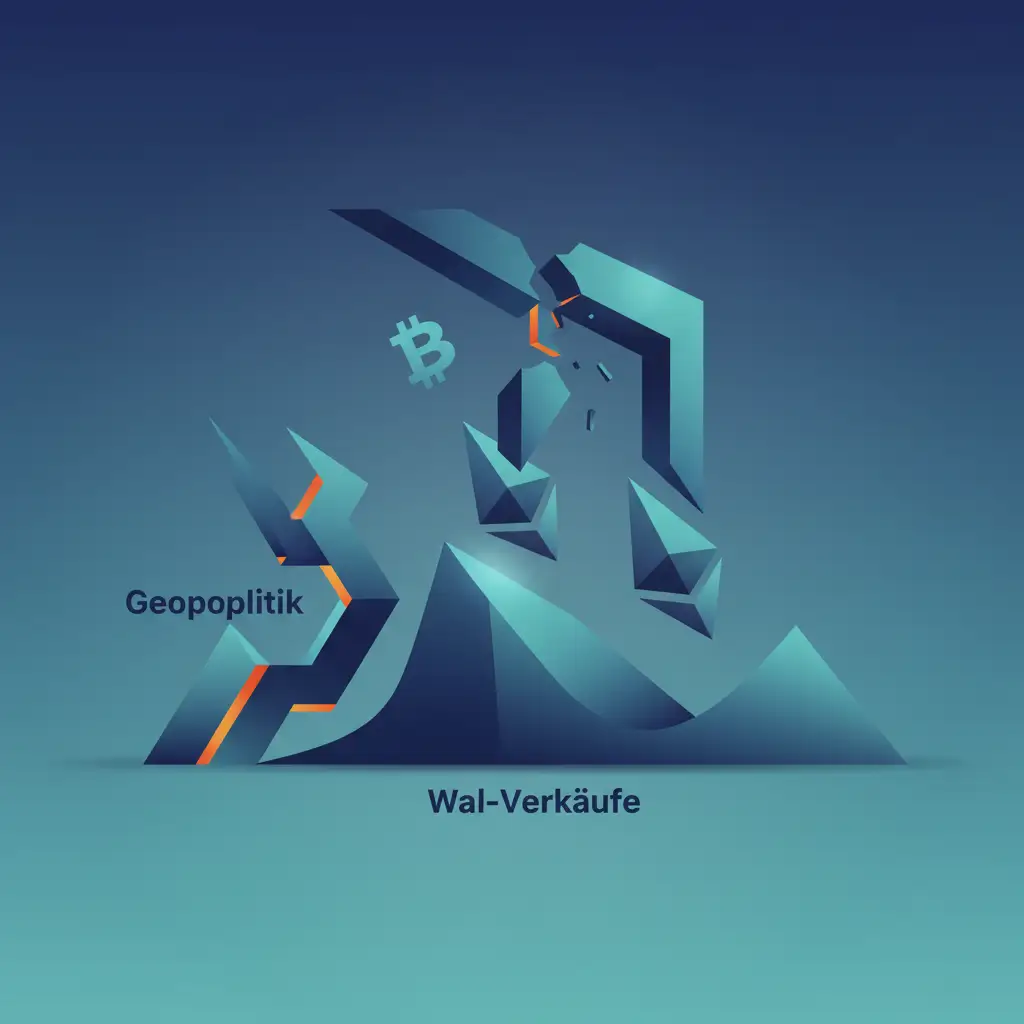 Bitcoin, Ethereum fallen: Geopolitik und Wal-Verkäufe belasten Kryptomarkt